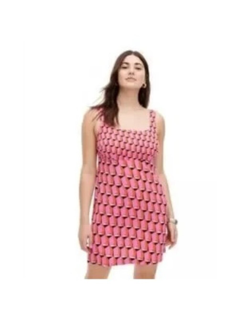 Diane von Furstenberg Pink Geometric Shift Mini Dress